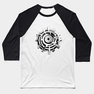 Silver Mechanical Gear Design No. 479 Baseball T-Shirt